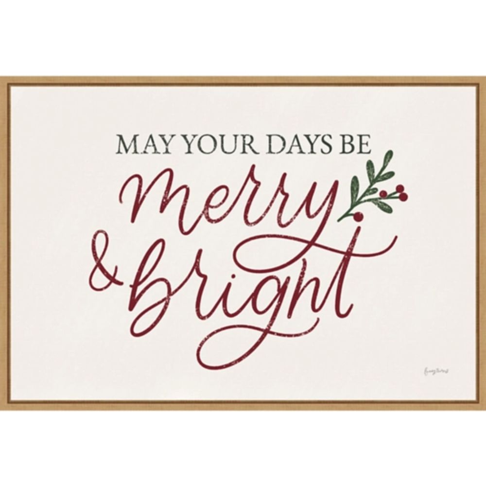 May Your Days Be Merry Framed Canvas Art Print