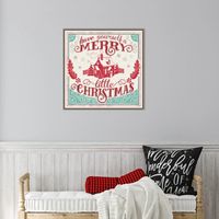 Framed Retro Merry Lil Christmas Canvas Art Print