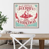 Framed Retro Merry Lil Christmas Canvas Art Print