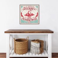 Framed Retro Merry Lil Christmas Canvas Art Print