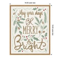 Framed Merry and Bright Christmas Canvas Art Print