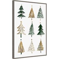 Framed Christmas Trees Canvas Art Print