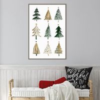 Framed Christmas Trees Canvas Art Print