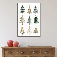 Framed Christmas Trees Canvas Art Print