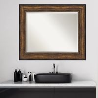 Bronze Frame Beveled Mirror, 35.5x29.5 in.