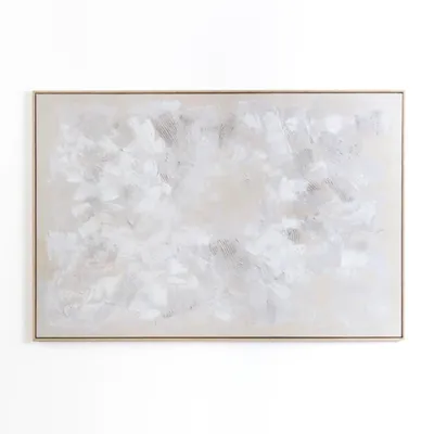 Abstract White Framed Canvas Art Print