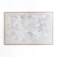 Abstract White Framed Canvas Art Print