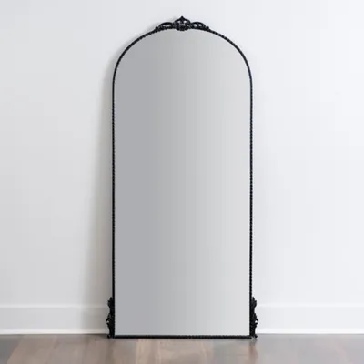 Black Metal Ornate Arch Large Mirror
