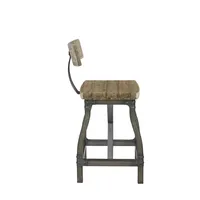 Steel Gray Rounded Back Industrial Counter Stool