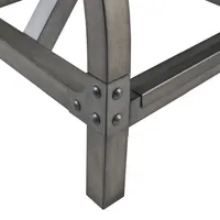 Steel Gray Rounded Back Industrial Counter Stool