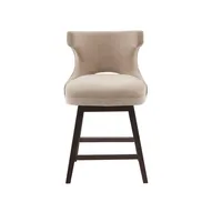 Sandy Beige Curve Back Swivel Counter Stool