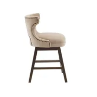 Sandy Beige Curve Back Swivel Counter Stool