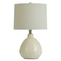 Smooth Ivory Ceramic Table Lamp