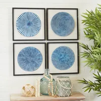 Blue Abstract Coastal 4-pc. Framed Print Set