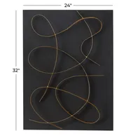 Black and Gold Abstract Wall Plaque