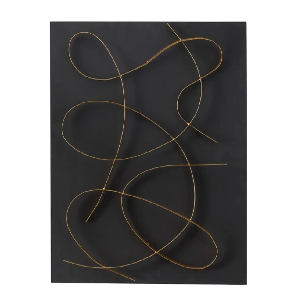 Black and Gold Abstract Wall Plaque