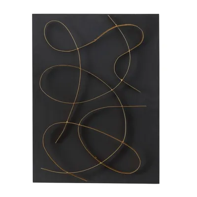 Black and Gold Abstract Wall Plaque