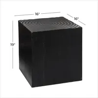 Black Wood Square Accent Table