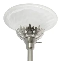 Brushed Nickel 3-Scallop Glass Floor Lamp