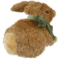 Brown Sisal Bunny with Green Bow