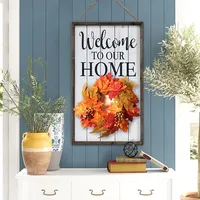Welcome Interchangeable Wreath Wall Plaque