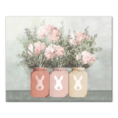 Mason Jars Easter Bouquet Canvas Art Print