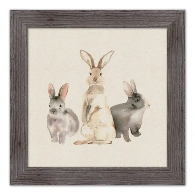Easter Bunny Trio Framed Art Print