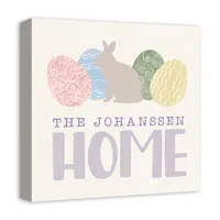 Personalized Home Easter Eggs Canvas Wall Plaque