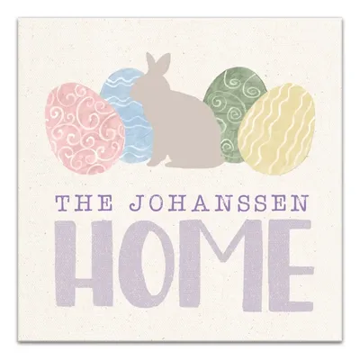 Personalized Home Easter Eggs Canvas Wall Plaque