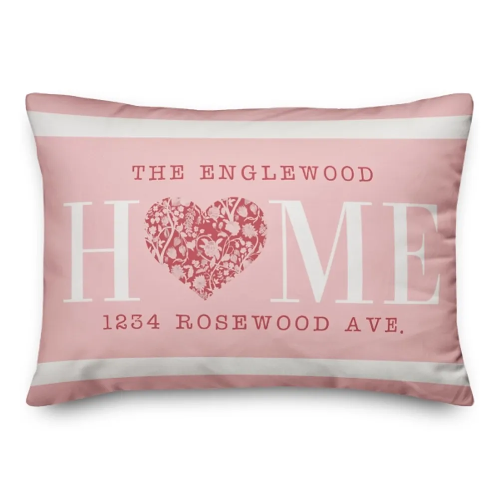 Personalized Vines Heart Valentine's Throw Pillow