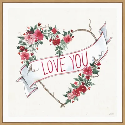 Love You Heart Valentine's Framed Wall Art
