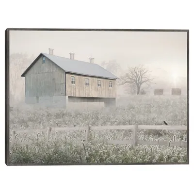 Dewy Country Morning Framed Canvas Art Print