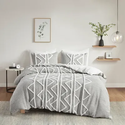 Gray Geometric 3-pc. Full/Queen Comforter Set