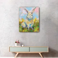 Colorful Bunny Easter Canvas Art Print