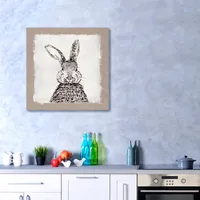 Burlap Bunny Drawing Canvas Art Print