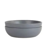 Matte Charcoal Gray Serving Bowls, Set of 2