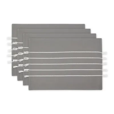 Gray and White Striped Placemats, Set of 4