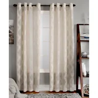 Cream Ogival Sheer Single Curtain Panel, 84 in.