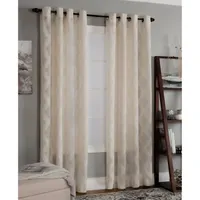 Cream Ogival Sheer Single Curtain Panel, 84 in.