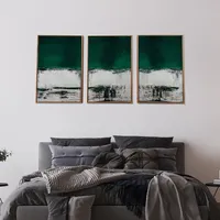 Green Malachite Canvas Art Prints, Set of 3
