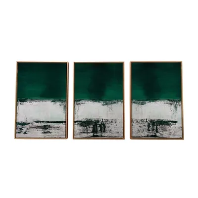 Green Malachite Canvas Art Prints, Set of 3