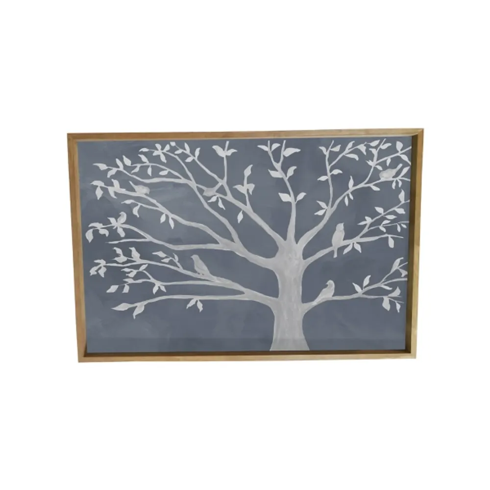 Song Bird Tree Framed Canvas Art Print