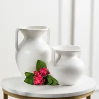 White Bisque 2-pc. Decorative Urn Set