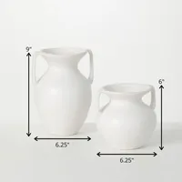White Bisque 2-pc. Decorative Urn Set