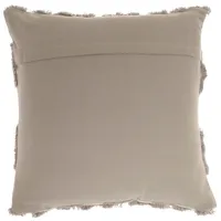 Gray Tufted Diagonal Checkers Throw Pillow