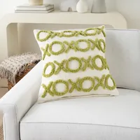 Lime Tufted XOXO Pillow