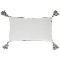 Charcoal Stripe Diamond Tassels Lumbar Pillow