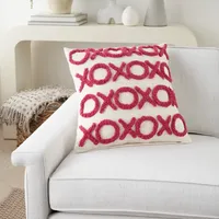 Hot Pink Tufted XOXO Pillow