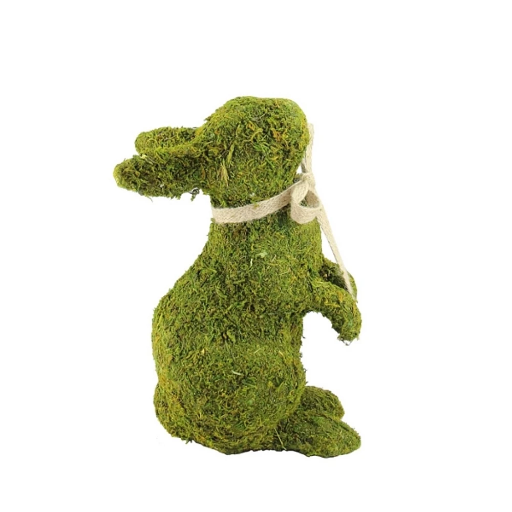 Moss Covered Standing Easter Bunny Figurine