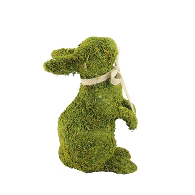 Moss Covered Standing Easter Bunny Figurine